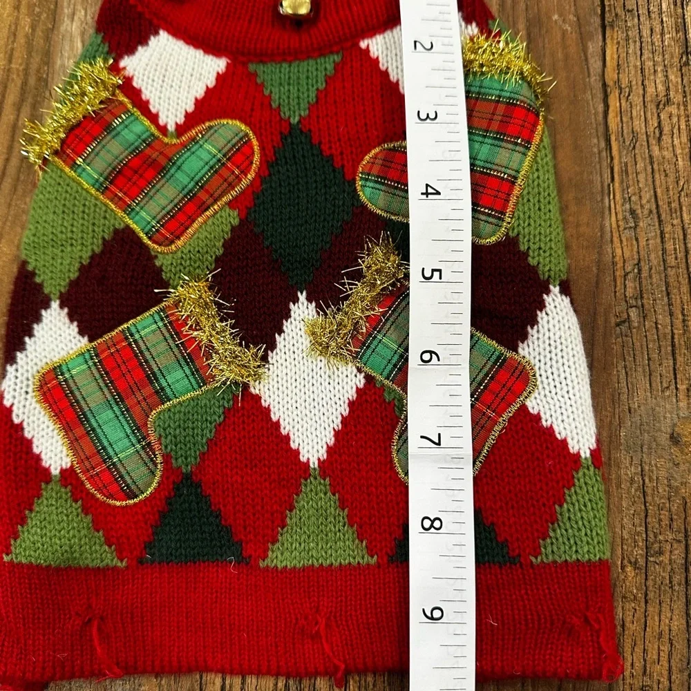 Festive Red and Green Dog Sweater